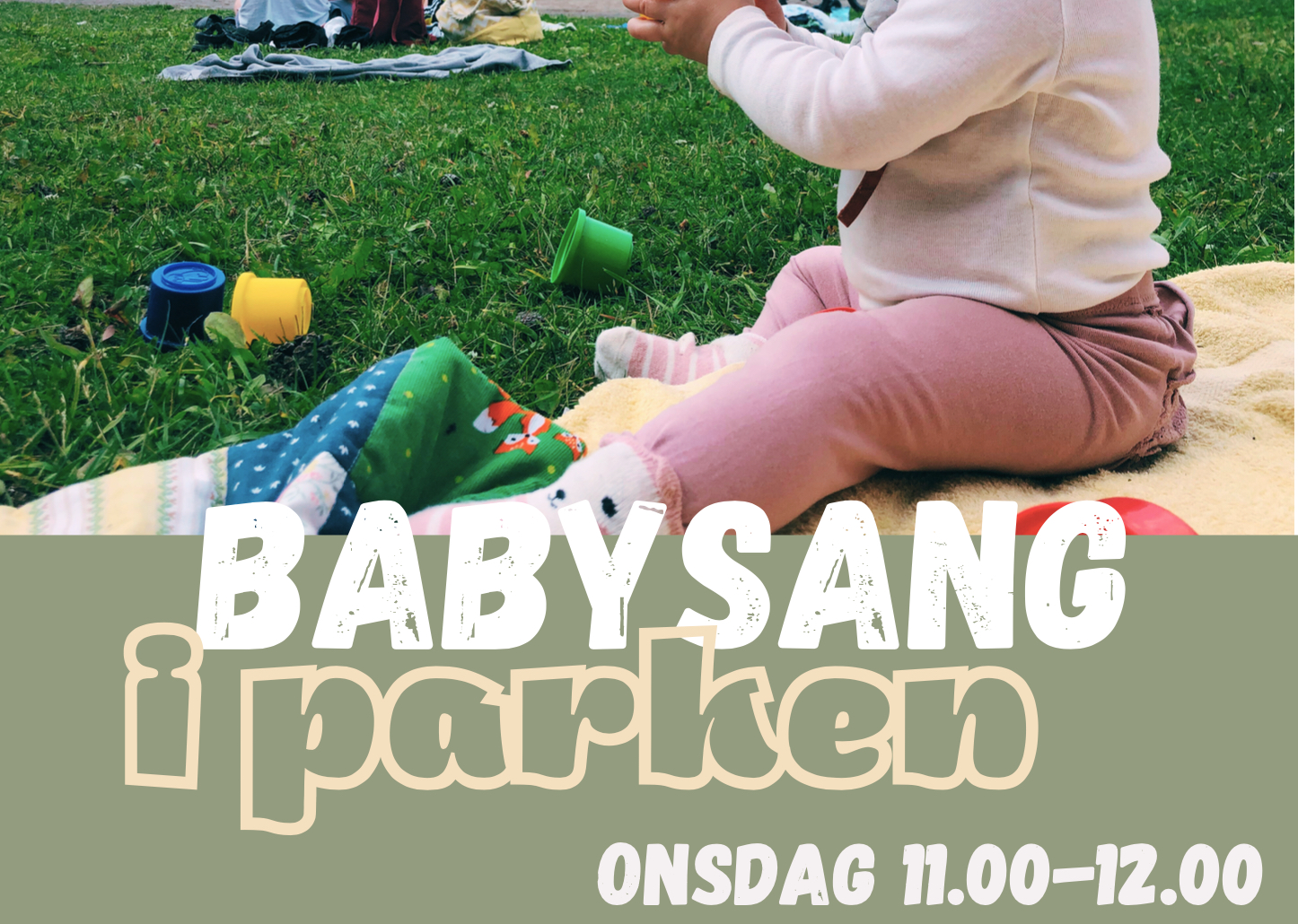 baby i gresset, tekst med babysang i parken